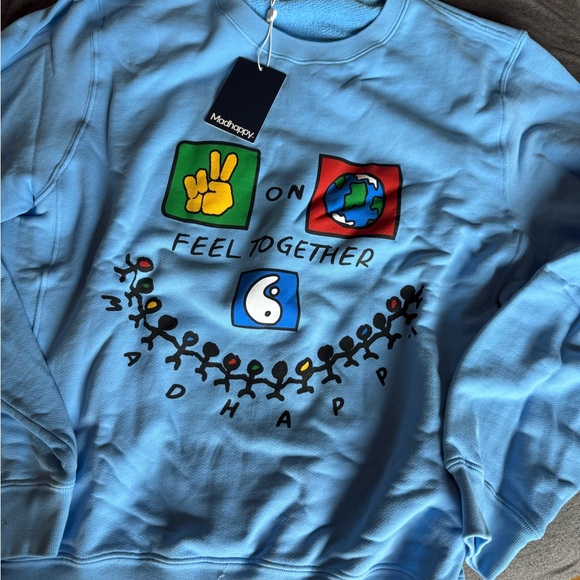 Madhappy Blue Crewneck Graphic Sweater - Picture 1 of 1